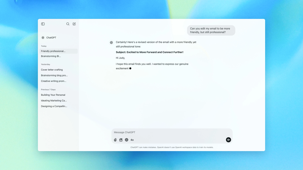 ChatGPT screenshot